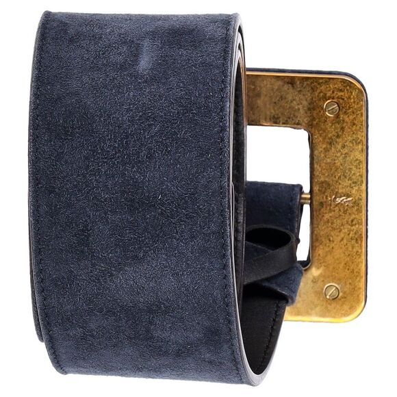 Yves Saint Laurent Belt in Navy Blue Suede main image 5